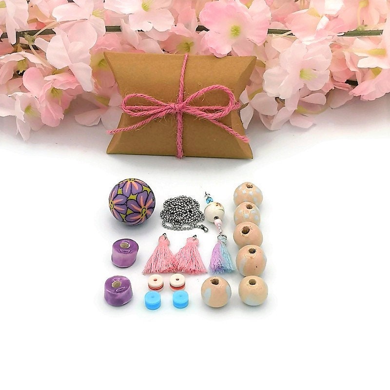 Necklace Making Kit, Jewelry DIY Starter Kit For Teens, Necklace Kits, Cheer Up Gift, Teenage Girl Gift, Stocking Stuffers - Ceramica Ana Rafael