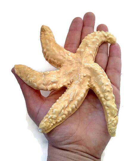 STARFISH ORNAMENT, CERAMIC Wall Hanging, Sea Star Tile, Set Of 2 Large Mediterranean Beach Ornaments - Ceramica Ana Rafael