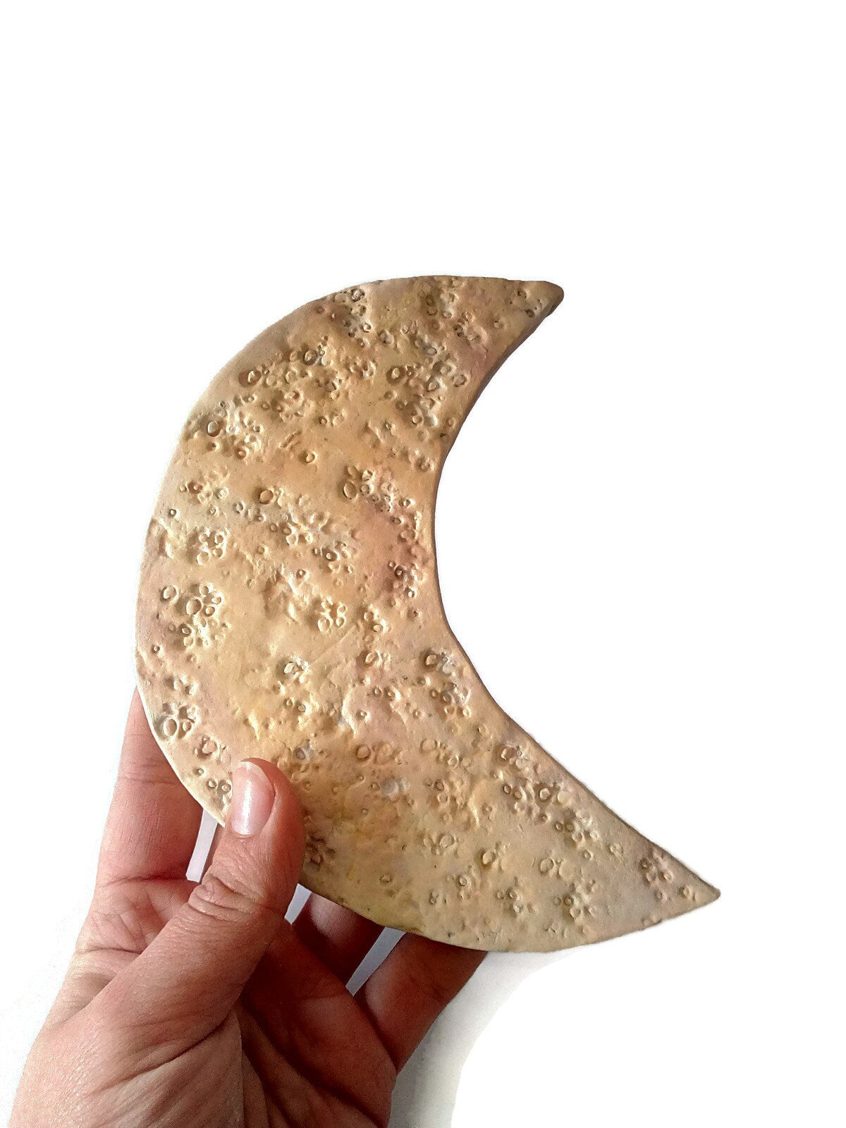 1Pc Handmade Ceramic Moon Wall Hanging, Boho Ceramic Nursery Ornaments - Ceramica Ana Rafael