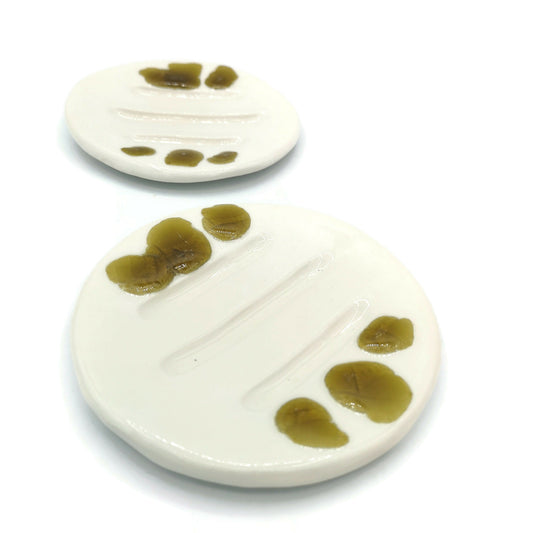 DISH SOAP DISPENSER with drain, sustainable gifts for her, sponge holder pottery, soap holder ecofriendly, zero waste, clay soap dish, best - Ceramica Ana Rafael