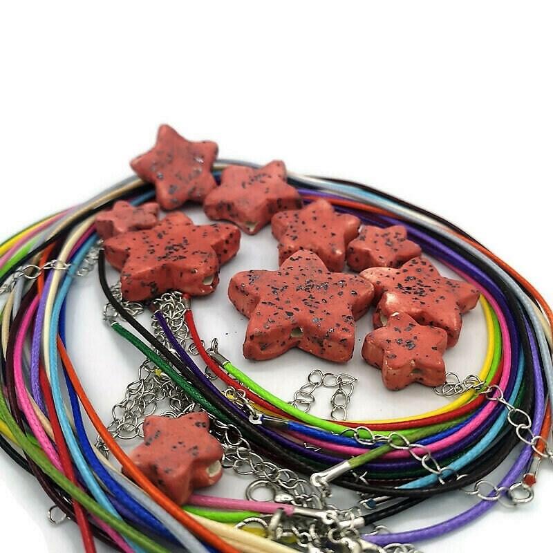 1Pc Handmade Cermic Star Beads, Unique Large Macrame Beads, Jewelry Making Clay Beads, Big Decorative Porcelain Beads - Ceramica Ana Rafael