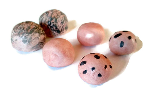 6Pc Handmade Ceramic Pink Cabochons For Jewelry Making For Women Or Girls, Assorted Creepy Cute Round Cabochon For Clay Earrings Making, - Ceramica Ana Rafael