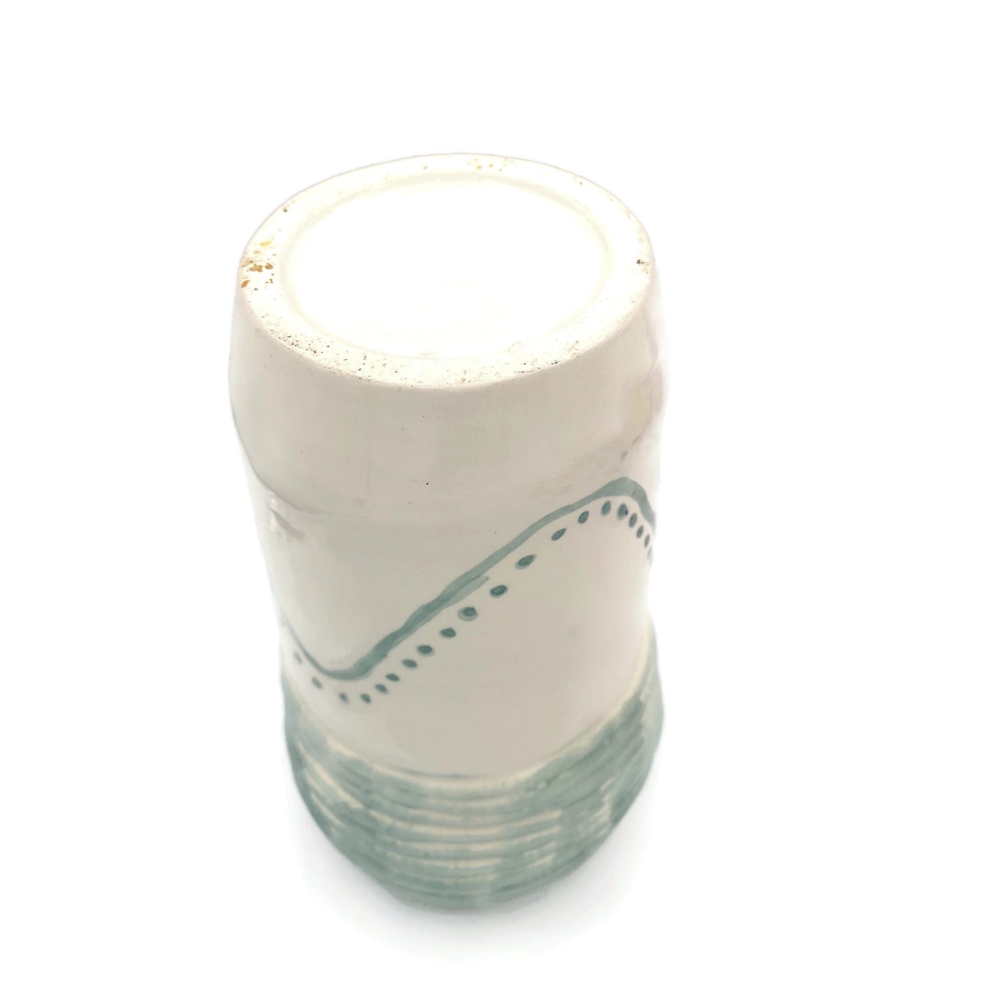 Handmade Ceramic Vase Hand Painted Sage Green Pottery For Home Decor, Portuguese Tall Vase With Texture To Put Fresh Flowers - Ceramica Ana Rafael