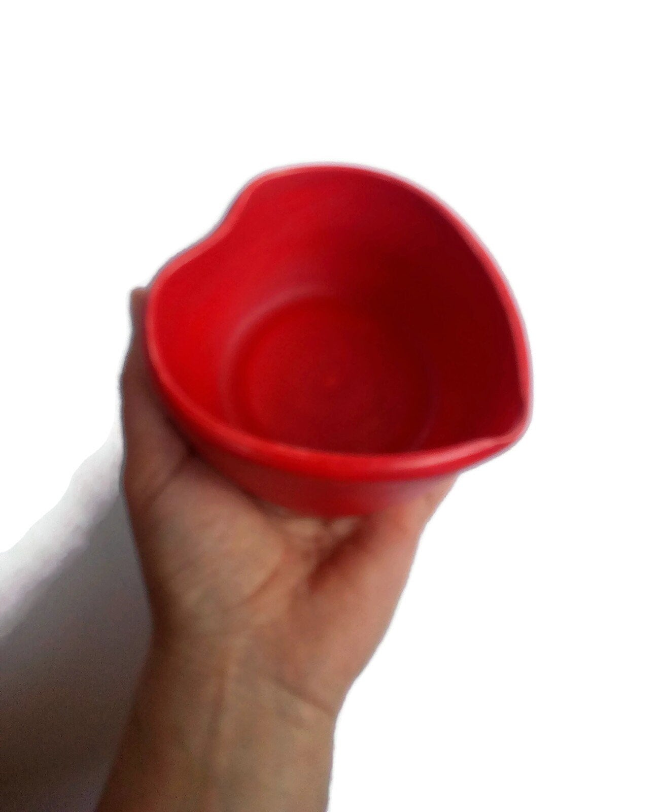 Red Heart Shaped Bowl, Handmade Portuguese Pottery Bowl For Home Decor, Small Ceramic Trinket Bowl For Keys, Hand Thrown Valentines Day Gift - Ceramica Ana Rafael