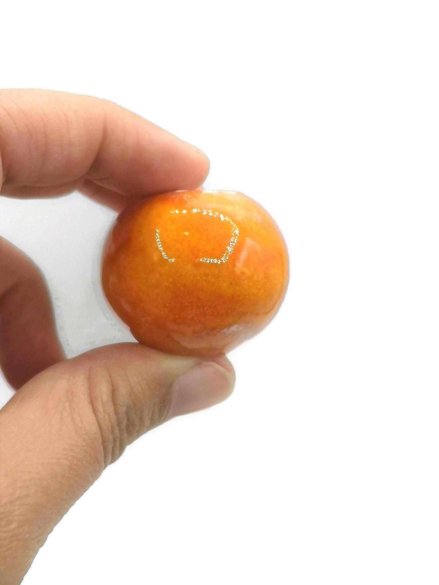 1Pc 30mm Extra Large Beads for Jewelry Making, Handmade Ceramic Macrame Beads Large Hole 7mm, Unique Giant Orange Beads For Plant Hanger - Ceramica Ana Rafael