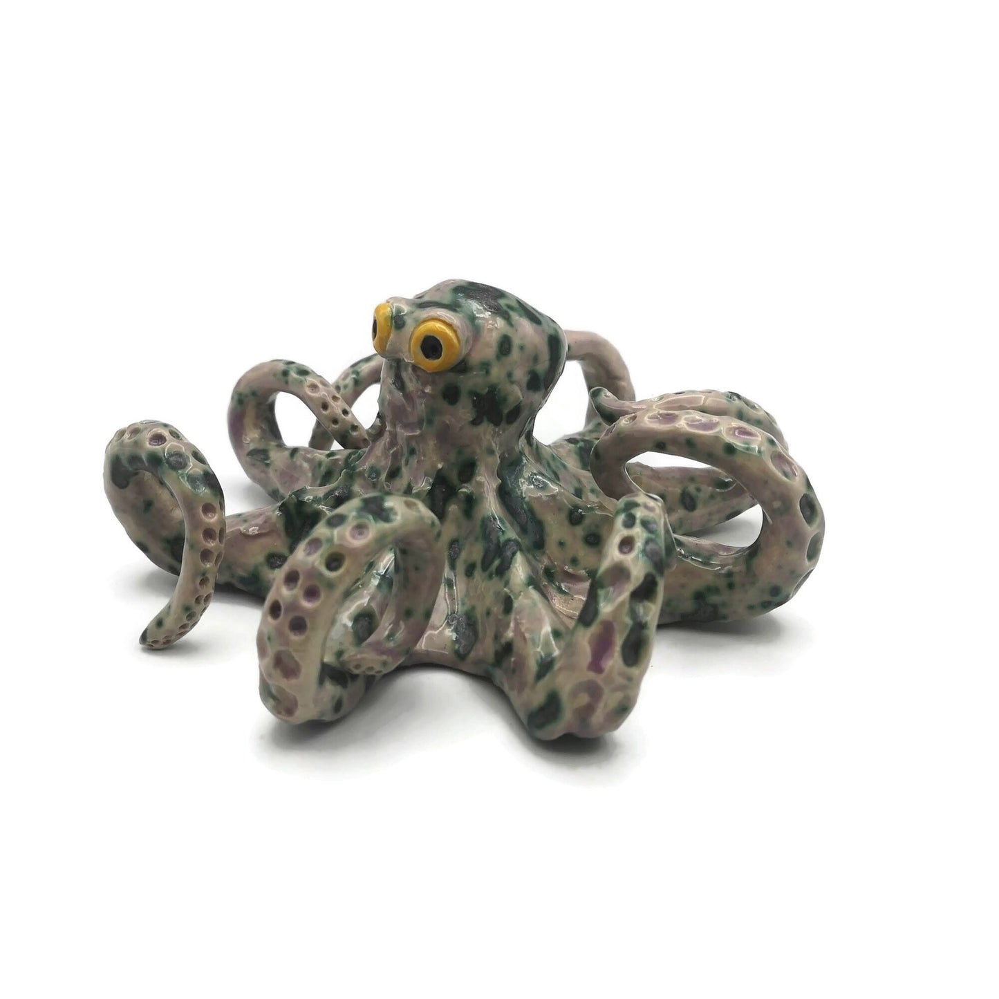 Modern Handmade Ceramic Octopus Sculpture, Pale Pink Octopus Coastal Art, Contemporary Wedding Gift For Couple, Decorative Table Sculpture - Ceramica Ana Rafael