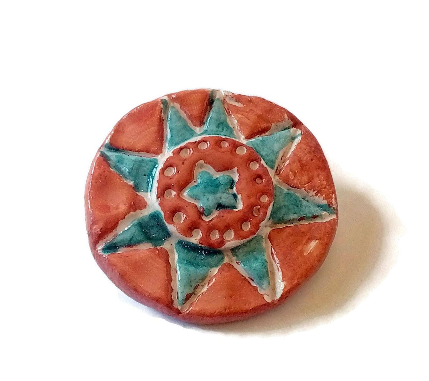 Star Brooch, Handmade Ceramic Celestial Brooches For Women, Mom Birthday Gift From Daughter, Clay Cameo Broach Pin, Grandma Christmas Gifs - Ceramica Ana Rafael