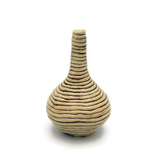 Tall Ceramic Vase, Modern Clay Sculpture, Bud Vase Textured For Table, Pottery Large Contemporary Art Wedding Gift For Couple - Ceramica Ana Rafael