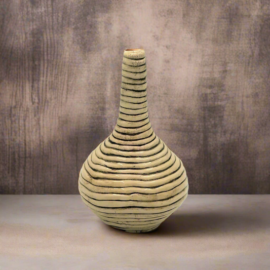Tall Ceramic Vase – Modern Clay Sculpture Wedding Gift