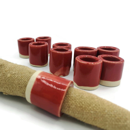 HOLIDAY NAPKIN RINGS, Summer Napkin Holder, Handmade Ceramic Fancy Set Of 4 Clay Napkin Holders, Custom Porcelain Napkin Personalized Rings - Ceramica Ana Rafael