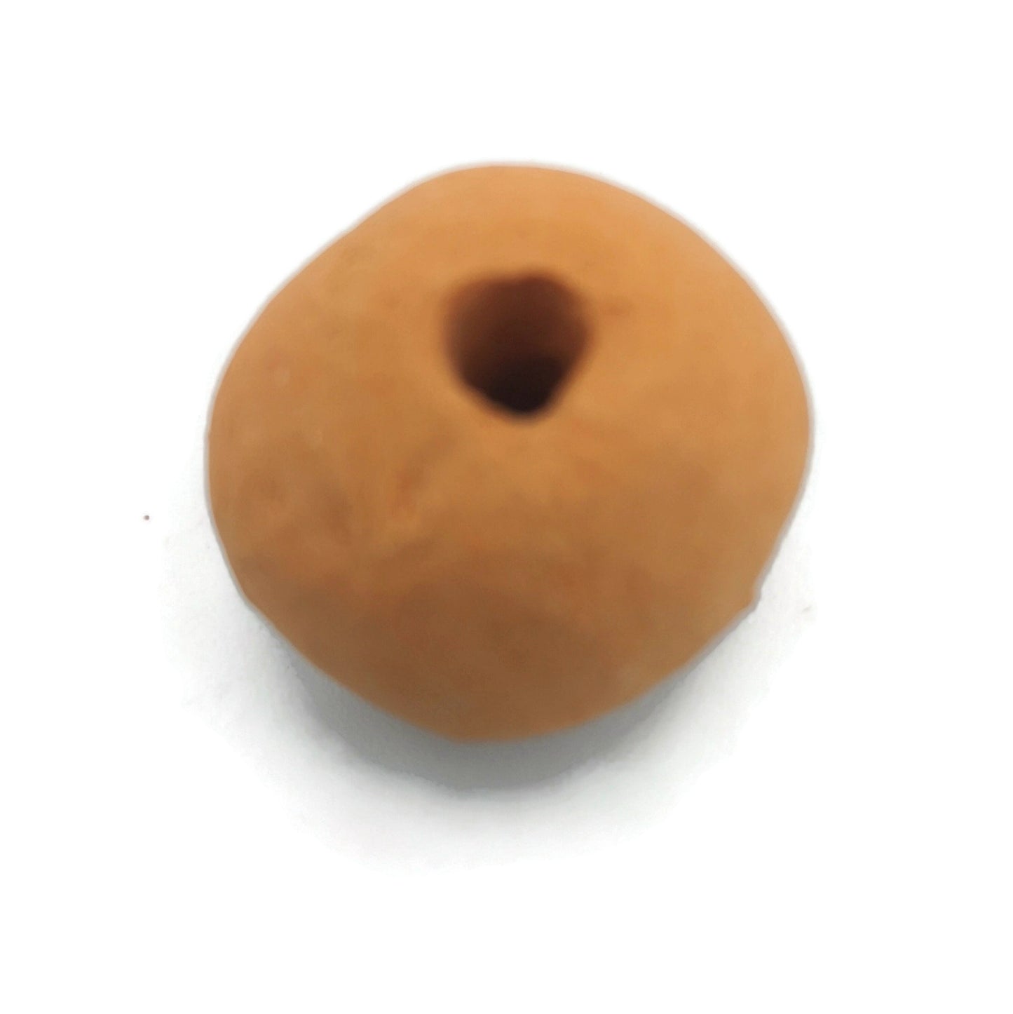 1Pc Large Hole Beads, Oversized Ceramic Bead 4mm Hole, Round Shape Matt Orange Pottery Macrame Beads, Best Sellers Handmade Jewelry Supplies - Ceramica Ana Rafael