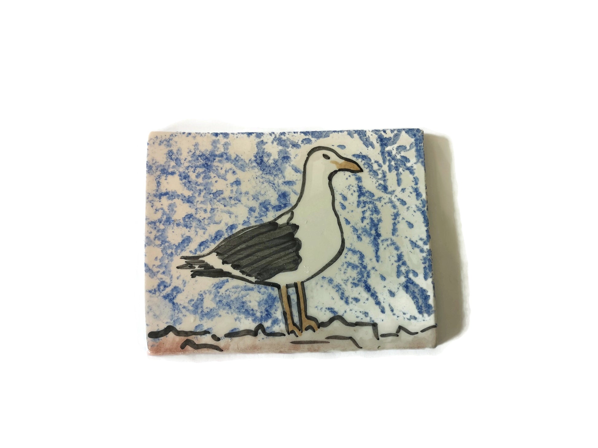 handmade ceramic bird tile, seagull wall decor, handpainted tiles for backsplash, bird lover gifts for men, Best Gifts For Him - Ceramica Ana Rafael