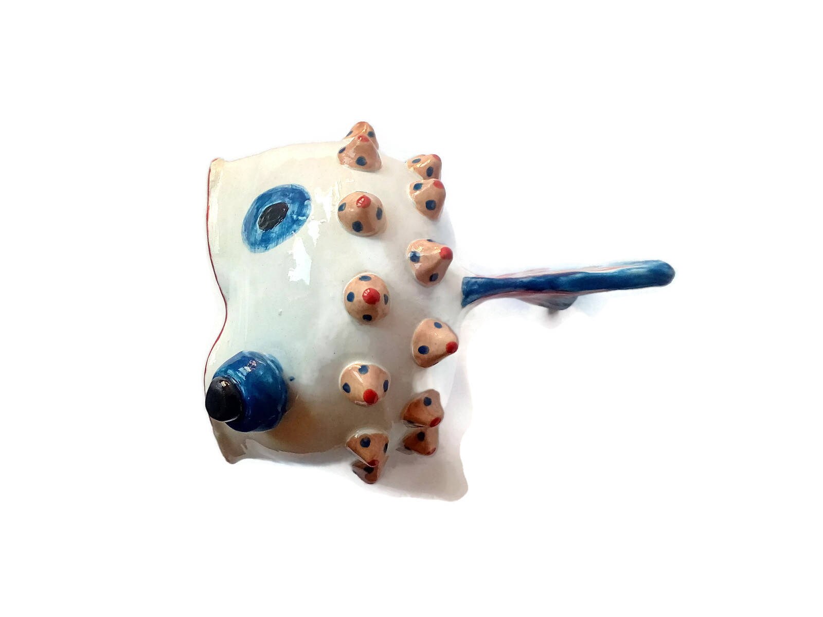 Handmade Ceramic Fish Sculpture Hand Painted, Coastal Pottery Animal Office Desk Accessories Best Gifts For Him, Best Sellers - Ceramica Ana Rafael