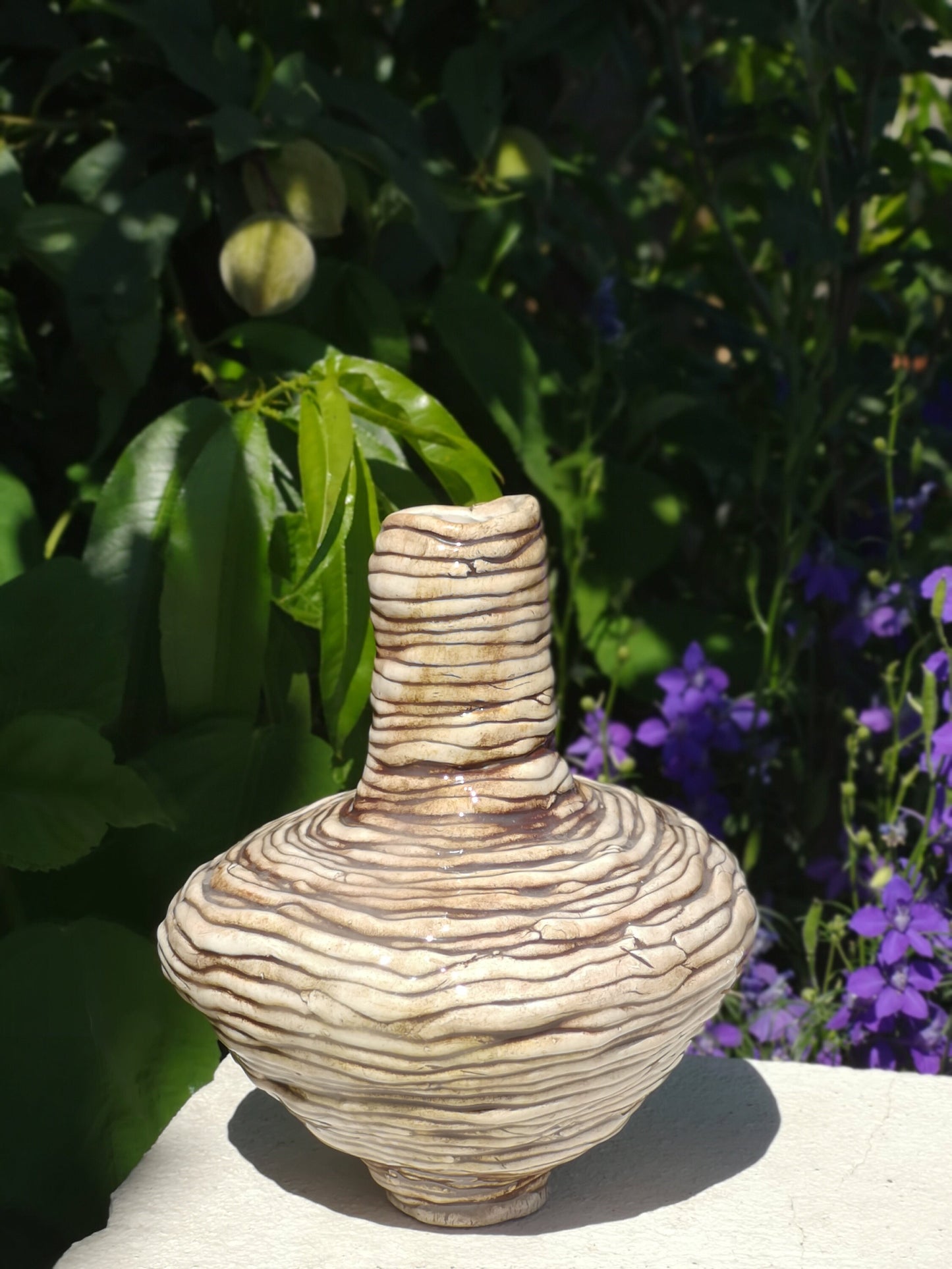 Handmade Pottery Sculptural Bud Vase, Decorative Objects Best Gifts For Him, Organic Ceramic Vase Textured, 9yh Anniversary Gift For Wife - Ceramica Ana Rafael