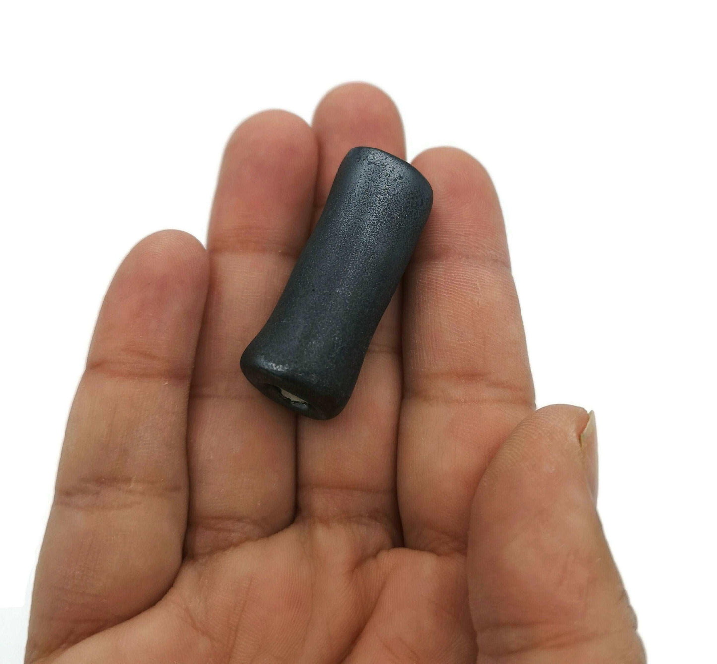 1Pc 35mm Large Tube clay beads for jewelry making supplies, ceramic macrame beads large hole, beard beads for hair braids, dreadlock beads