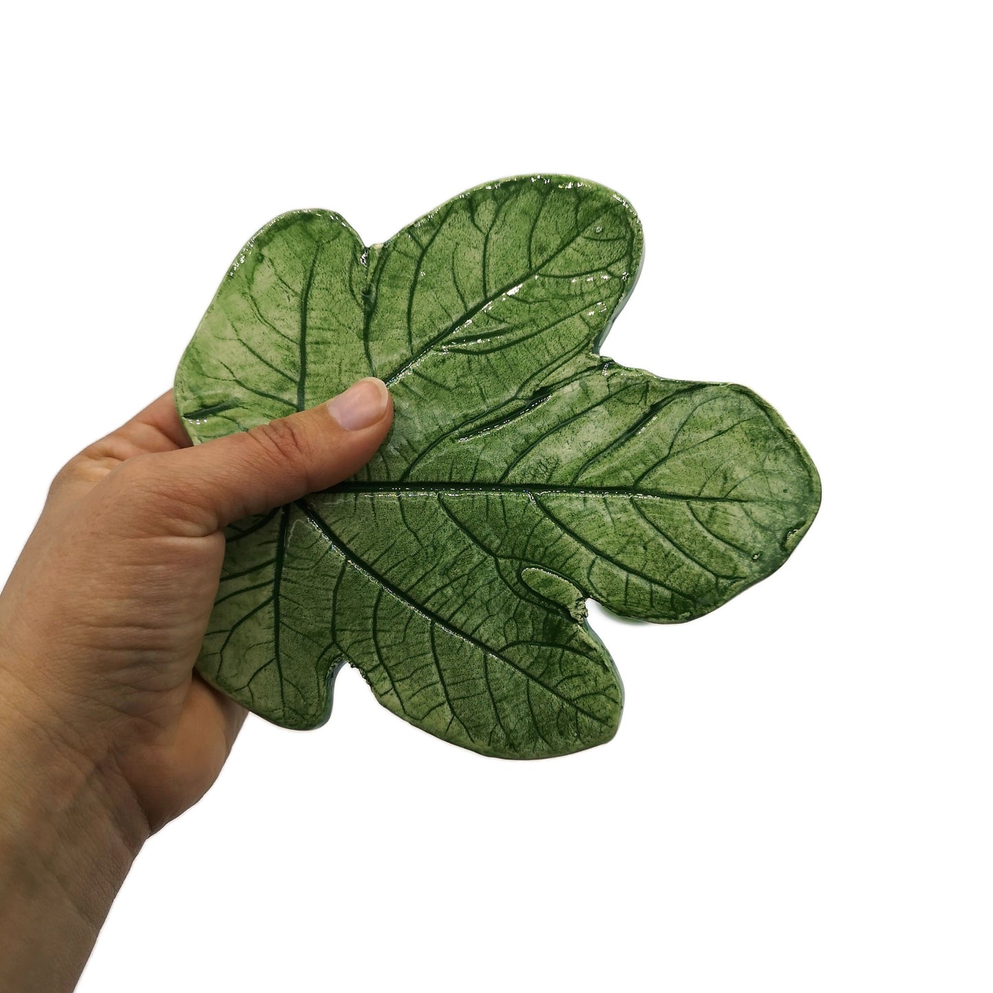 3Pcs Handmade Ceramic Coasters With Fig Leaf Shape, Housewarming Gift First Home, Plant Lovers Gifts, Best Sellers Plant Dad Gift - Ceramica Ana Rafael