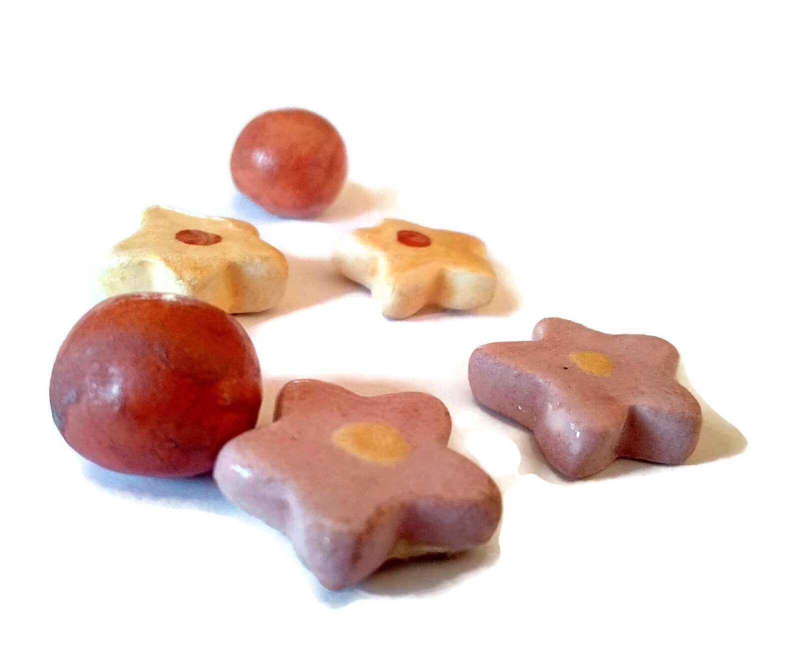 Assorted Cabochons For Jewelry making, Handmade Ceramic Beads Without Hole, Round Cabochon - Ceramica Ana Rafael