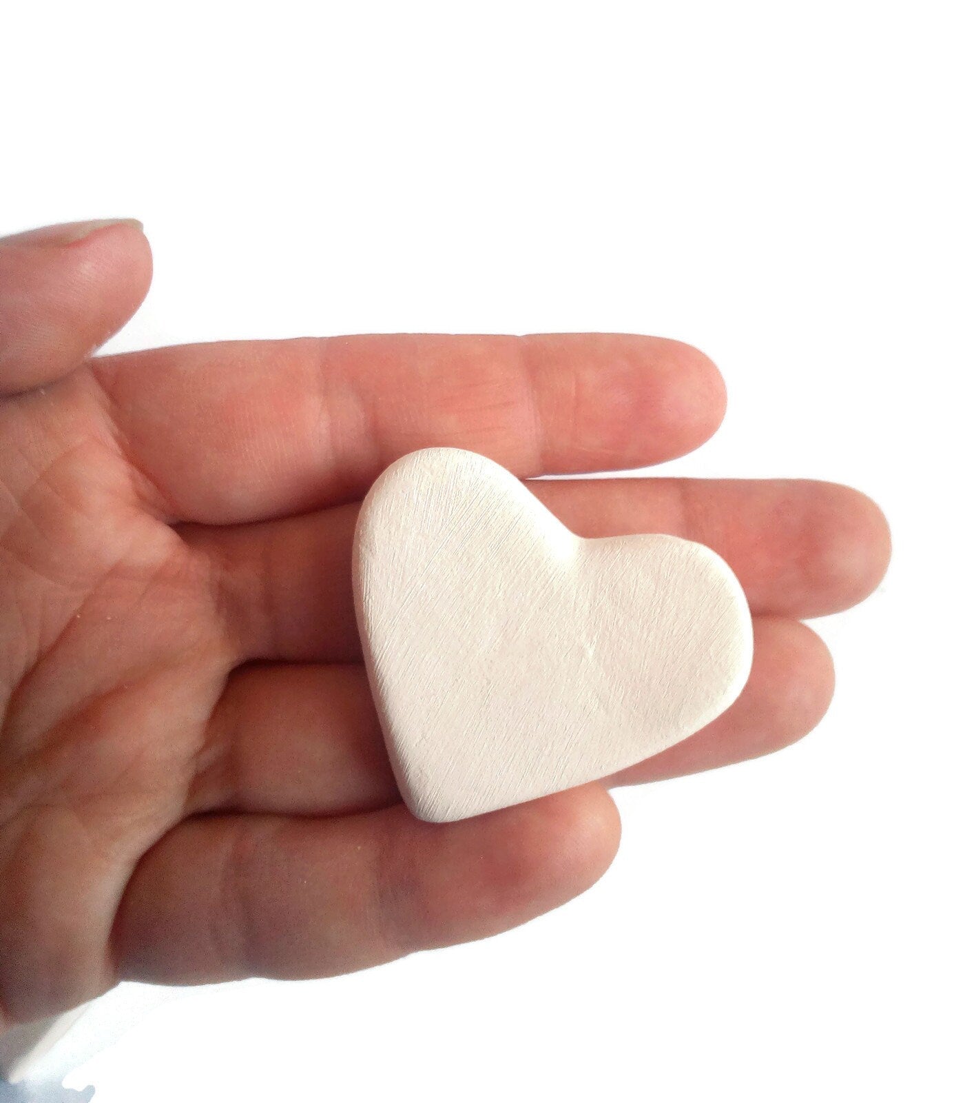 Set Of 9 Handmade Ceramic Bisque Tile Heart Shaped, Wedding Favours mosaic Tiles, Unpainted Tiny Heart Ready To Paint - Ceramica Ana Rafael