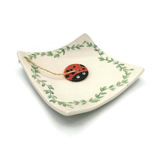Handmade Ceramic Napkin Holder for Table Decor, Ladybug Kitchen Decor, Cottagecore Decor Housewarming Gift First Home, Mothers Day Gift - Ceramica Ana Rafael