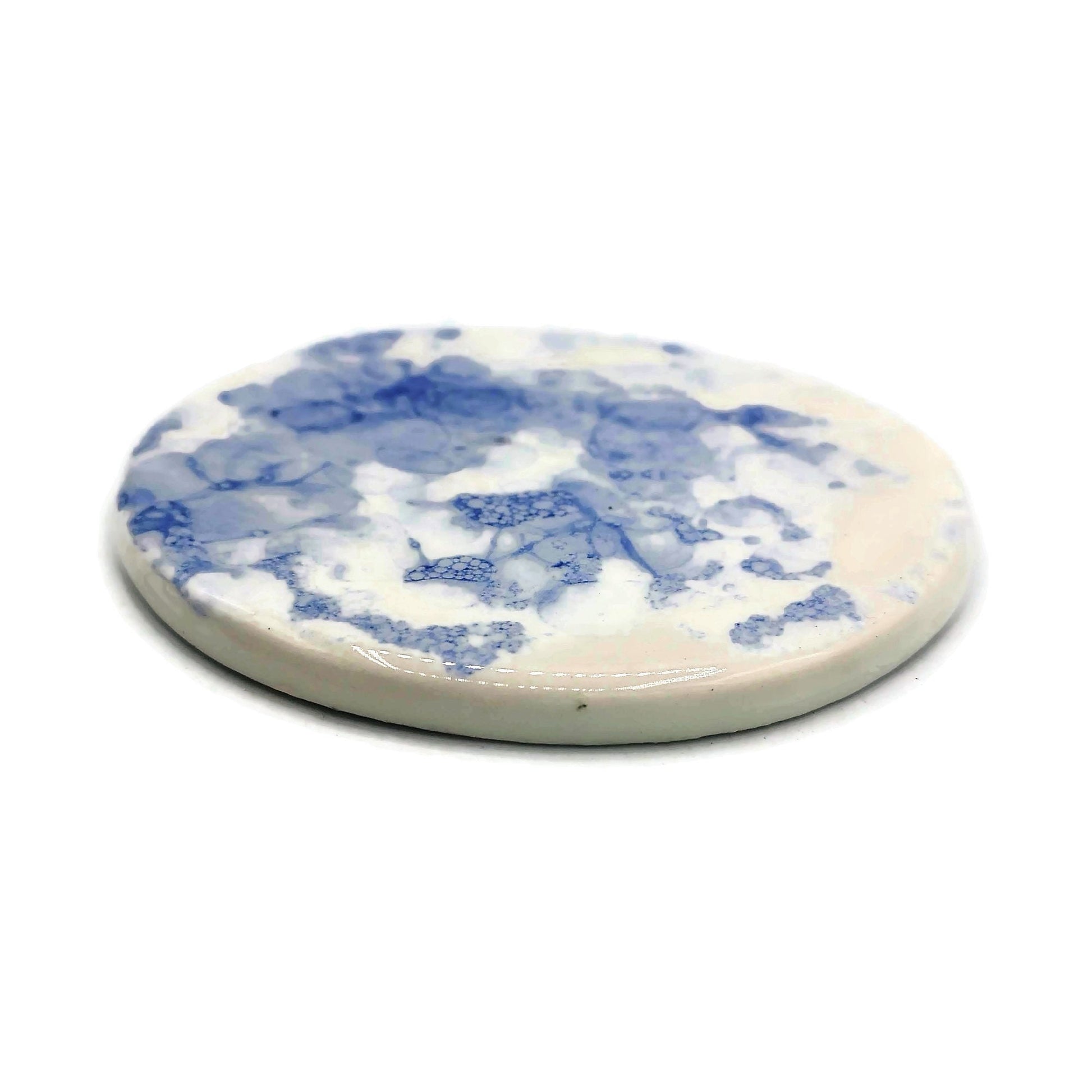 1Pc Handmade Ceramic Coasters, Modern Round Shaped Tile For Office Desk Decor, Mothers Day Gift From Daughter, Housewarming Gift First Home - Ceramica Ana Rafael