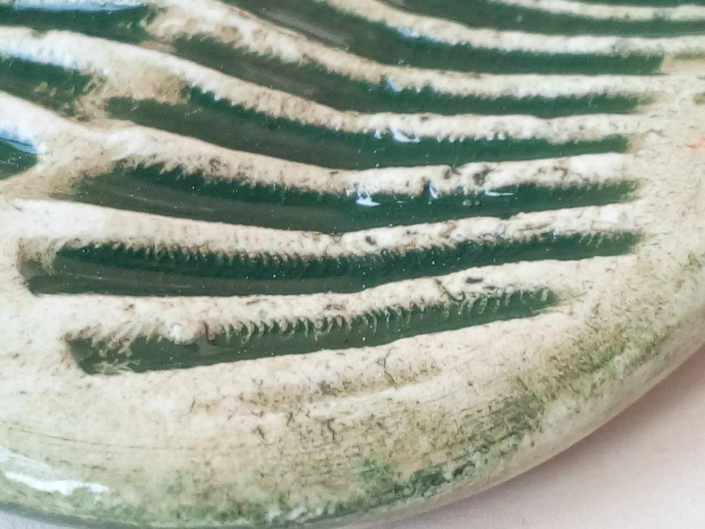 1Pc 80mm Extra Large Green Necklace Pendant For Statement Jewelry Making, Rustic Handmade Ceramic Chunky Clay Charms For Women - Ceramica Ana Rafael