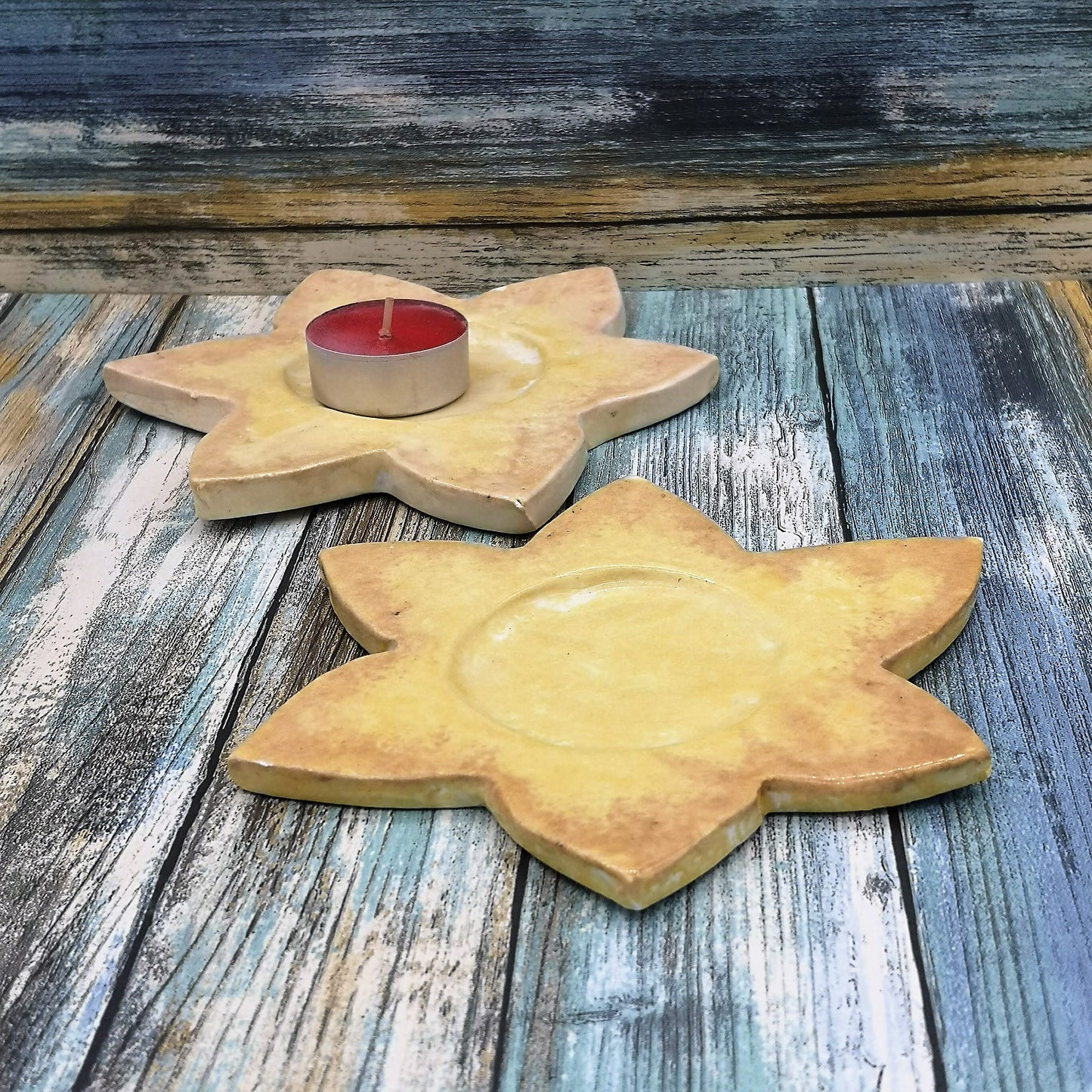 VOTIVE CANDLE HOLDER, Handmade Ceramic Tea Light Holder, Modern Candle Holder With Sun Shape, Best Selling Items, Just Because Gift - Ceramica Ana Rafael