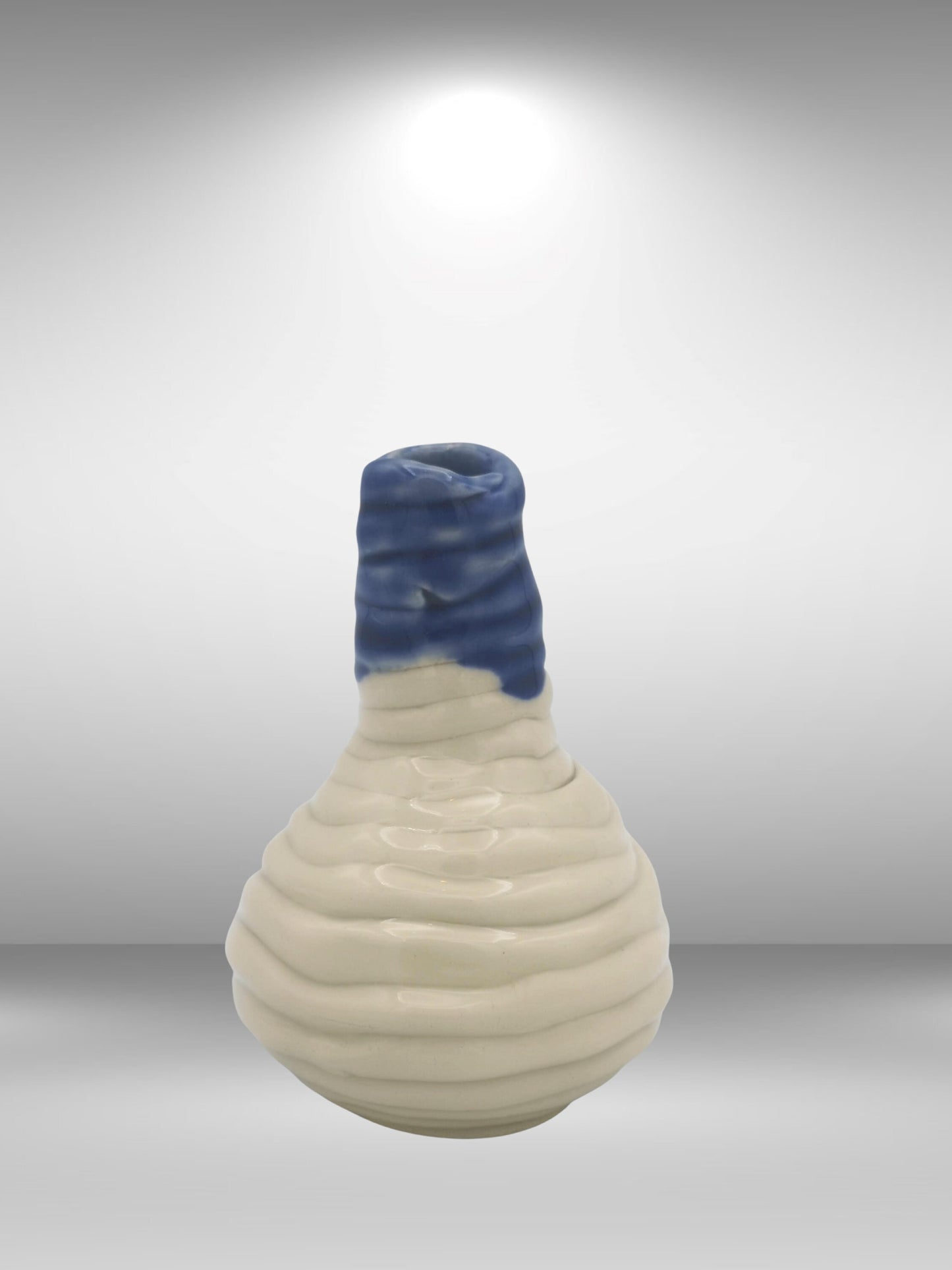 Handmade Ceramic Vase, Abstract Textured Mid Century Moden Sculptural Vase for Flowers, Unique Artisan Office Desk Accessories for Women - Ceramica Ana Rafael