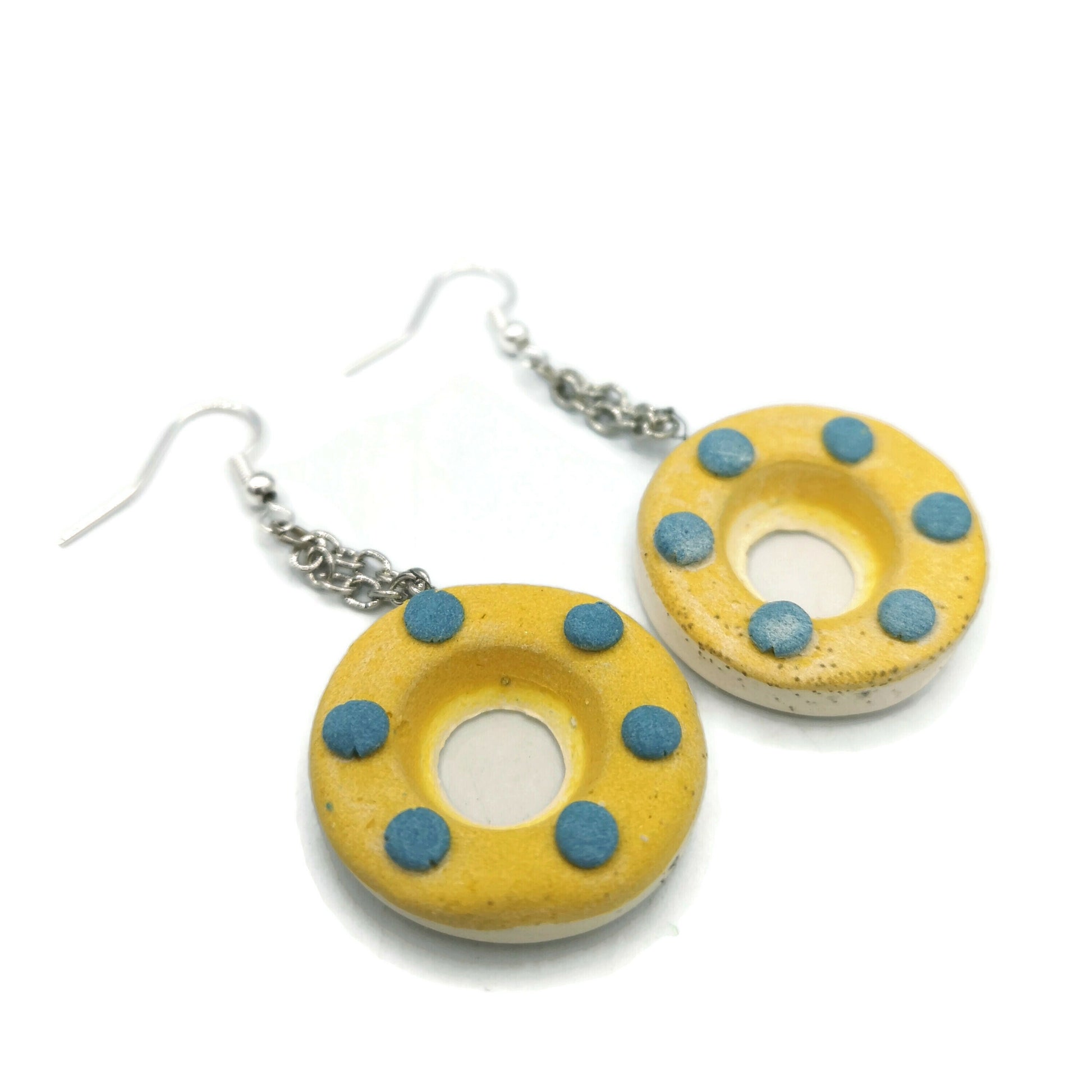 GEOMETRIC EARRINGS, DESIGNER Dangle Earrings For Her, Mom Birthday Gift From Daughter, Ceramic Dangle Earrings - Ceramica Ana Rafael