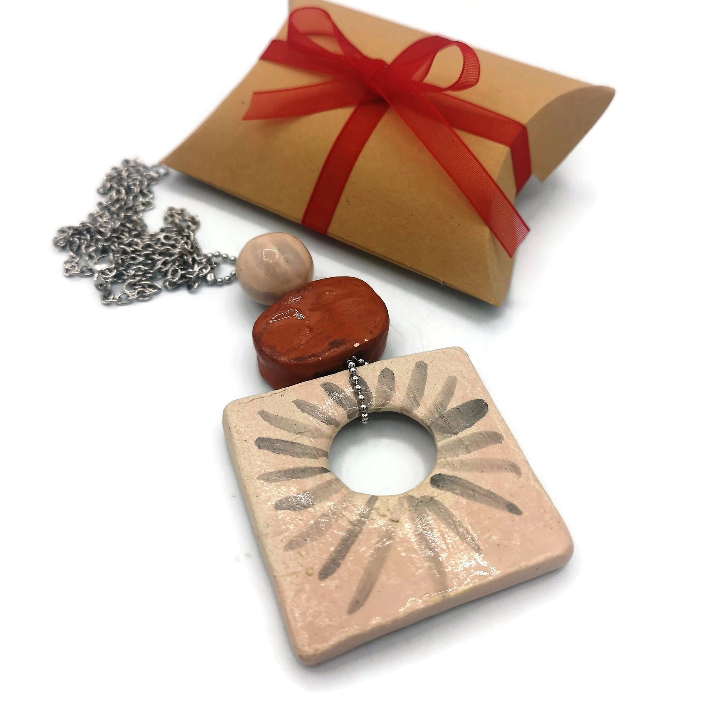 Everyday Necklace Aesthetic, Trendy Statement Pendant Necklace For Women, Best Gifts For Her, Unique Mom Birthday Gift From Son, Best Seller - Ceramica Ana Rafael