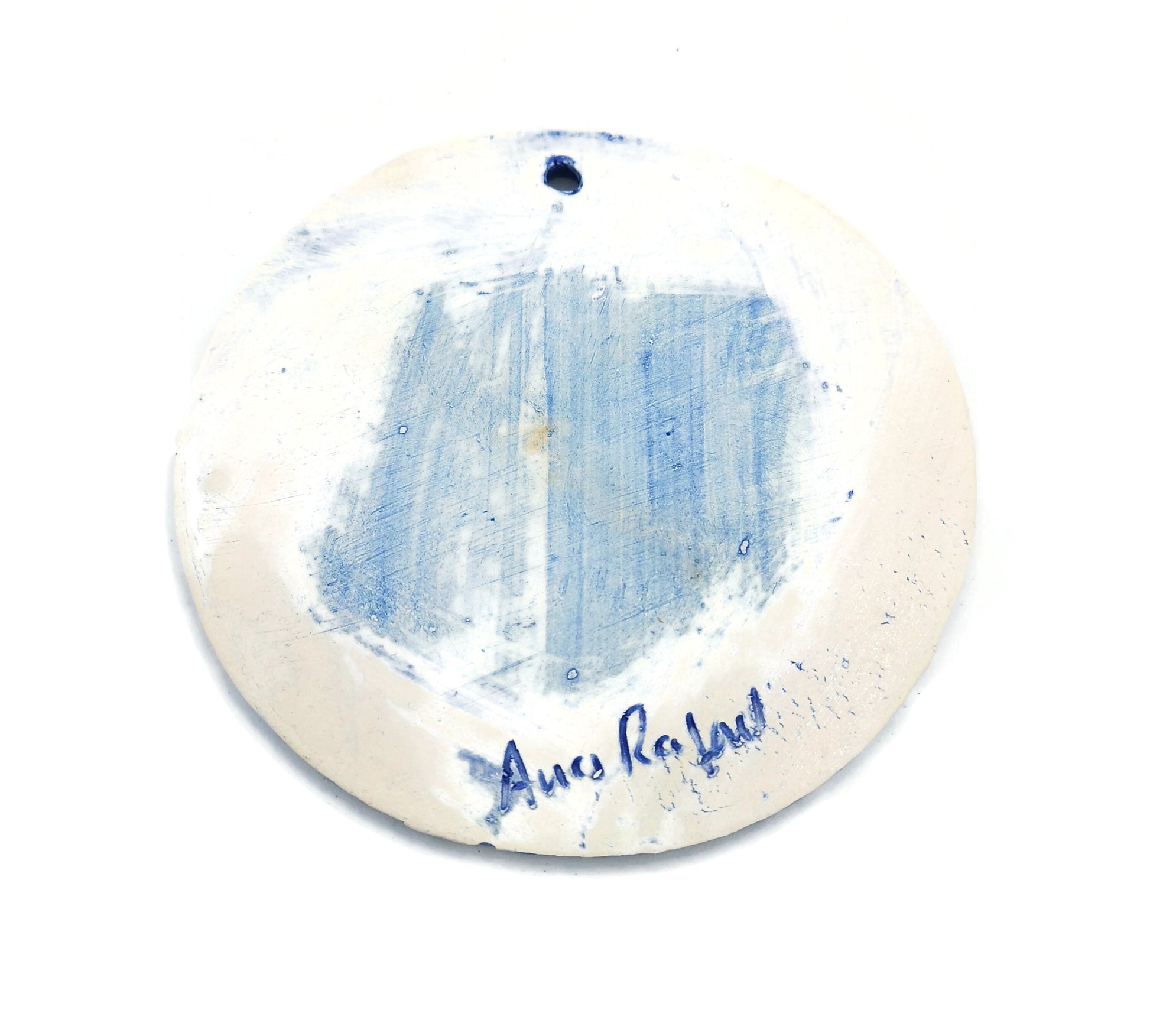 Handmade Ceramic Angel Ornament Wall Hanging, 2022 Christmas Ornaments, Pottery Nursery Wall Art, Christian Guardian Angel Art - Ceramica Ana Rafael