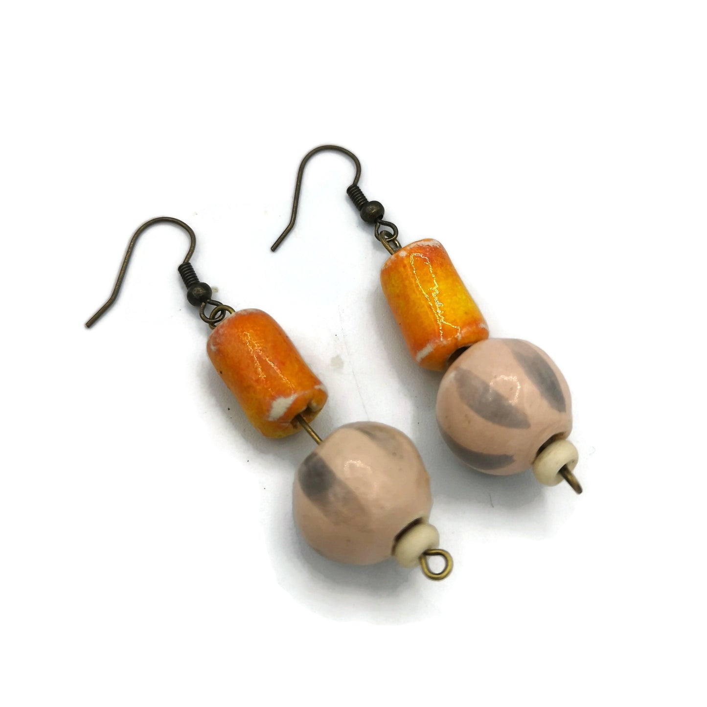 UNIQUE DANGLE EARRINGS, Ceramic Drop Earrings, 9th Anniversary Gift For Her, Novelty Charm Aesthetic Earrings - Ceramica Ana Rafael