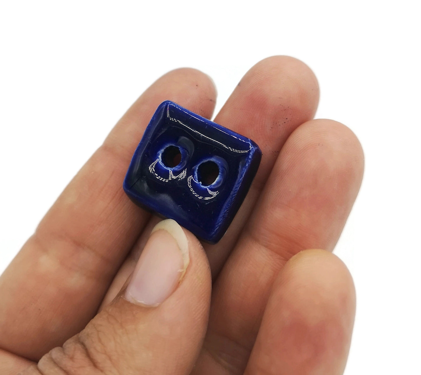 Handmade Ceramic Sewing Buttons, 1 Pc. Square Novelty Buttons For Crafts, Best Selers Custom Buttons, Unique Backpack Buttons Cute Jewelry - Ceramica Ana Rafael