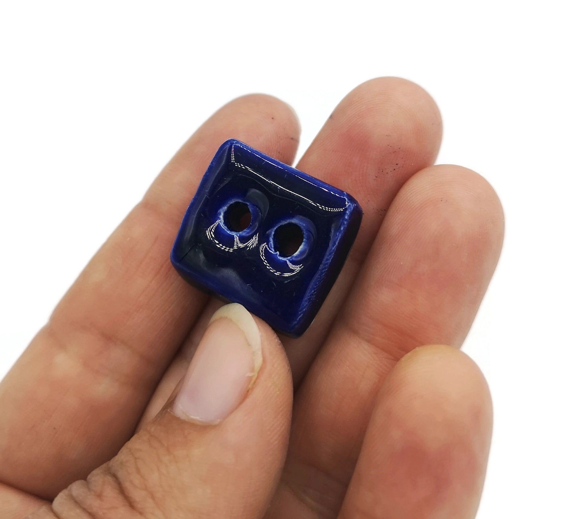 Handmade Ceramic Sewing Buttons, 1 Pc. Square Novelty Buttons For Crafts, Best Selers Custom Buttons, Unique Backpack Buttons Cute Jewelry - Ceramica Ana Rafael