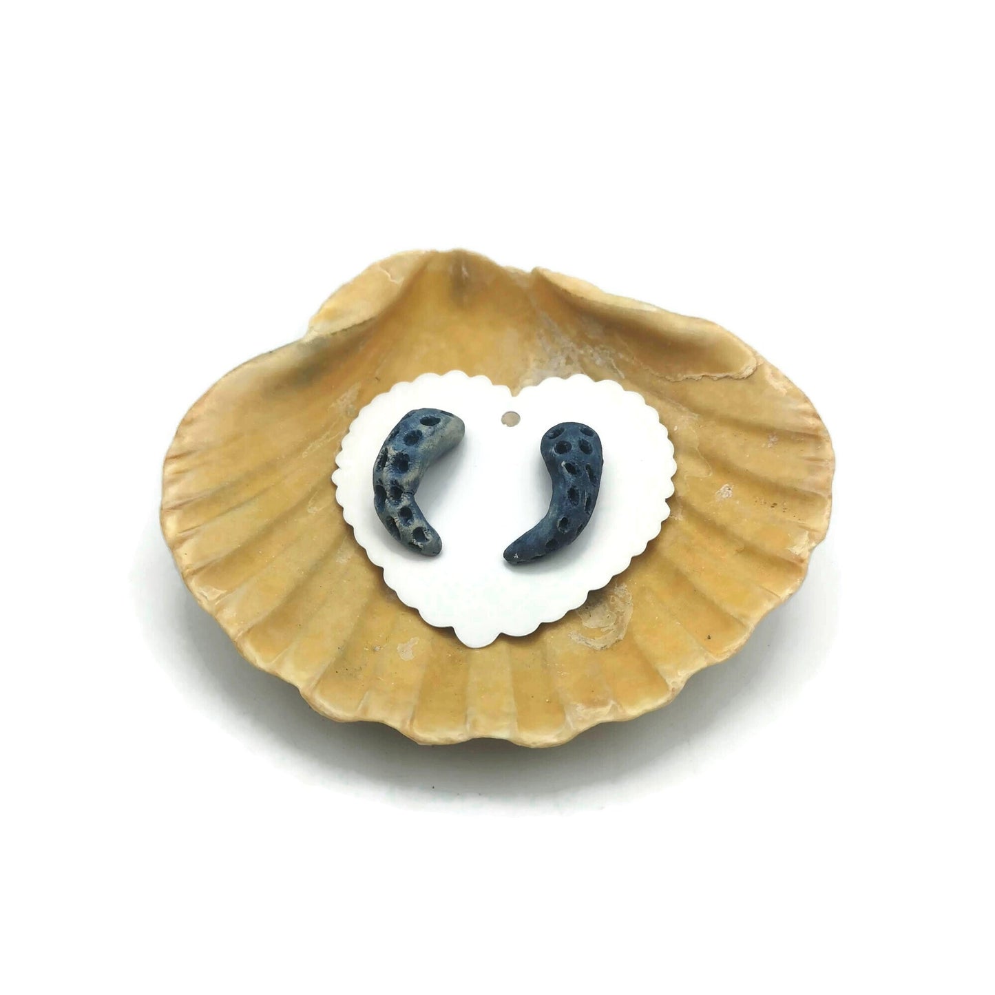 Octopus Earrings For Women, Minimalist Novelty Blue Stud Earrings, Best Gifts For Her, Artisan Clay Tentacle Jewelry - Ceramica Ana Rafael