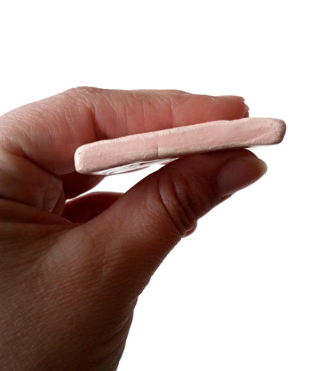 1Pc 50mm Extra Large Square Ceramic Necklace Pendant For Jewelry Making, Handmade Beige Clay Charms, Unique Statement Jewelry Components - Ceramica Ana Rafael