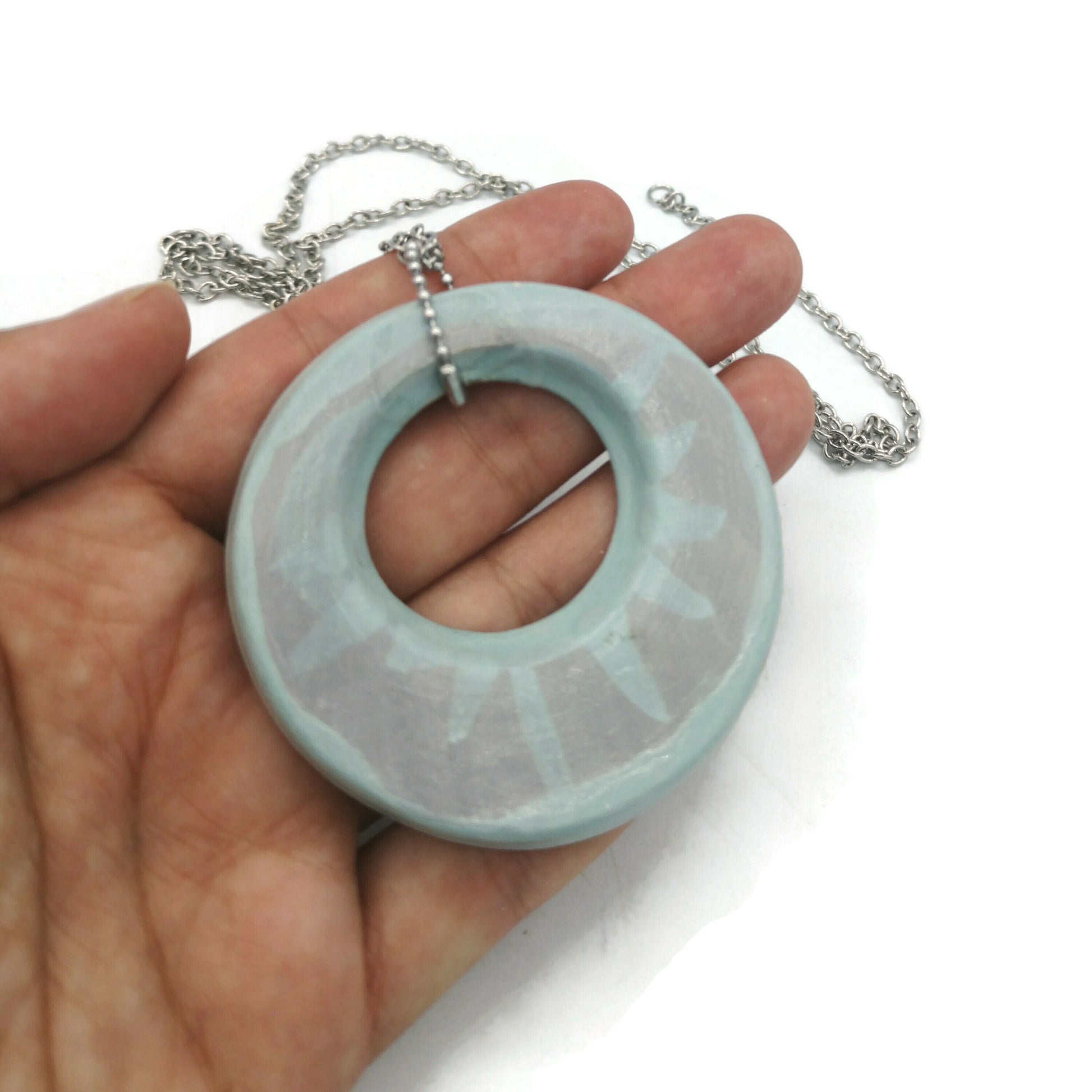 Large Statement Necklace Pendant For Women, Ceramic Jewelry, Gift For Wife, Best Gifts For Her, Mom Birthday Gift From Daughter - Ceramica Ana Rafael