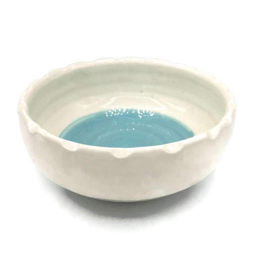 Turquoise Blue and White Handmade Ceramic Bowl, Decorative Artisan Pottery For Home Decor, Unique Housewarming Gift Ideas First Home For Him - Ceramica Ana Rafael