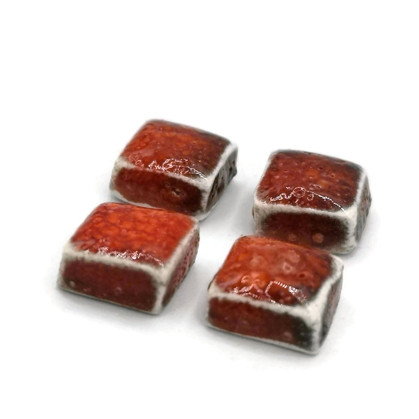 Sparkly Blue Square Ceramic Stud Earrings For Women, Handmade Jewelry Gifts For Her, Aesthetic Clay Stud Earrings, Novelty Dainty Earrings - Ceramica Ana Rafael