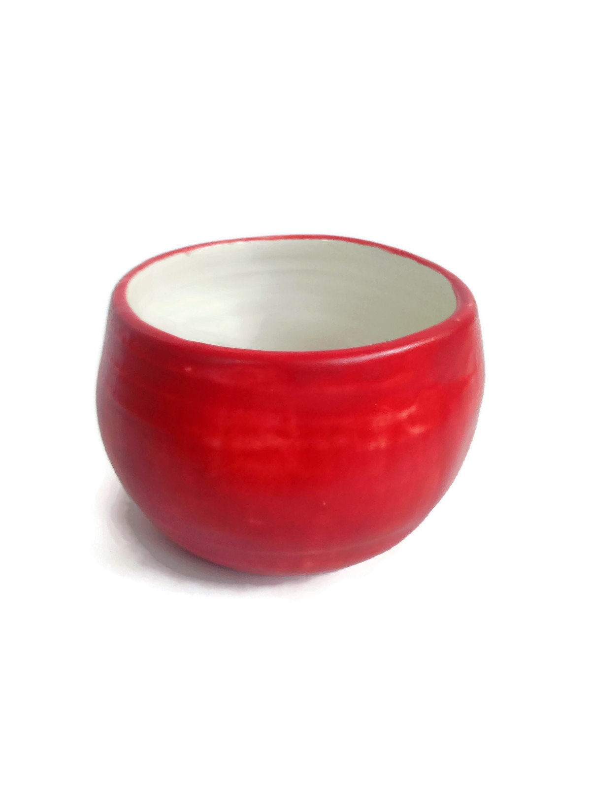 Handmade Ceramic Matte Red Mug, Unique Coffee Cup Without Handle, Large Hand Made Mug For Christmas Coffee Lovers Gifts - Ceramica Ana Rafael