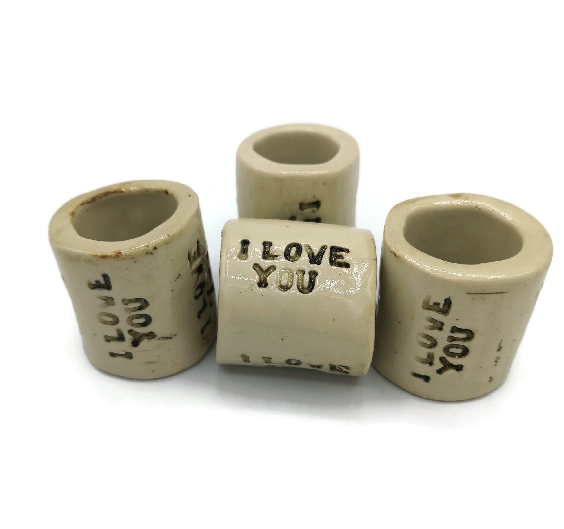 Handmade Ceramic Beads Large Hole, Unusual Tube Beads, Dreadlock Beads Best Gifts For Him, Best Sellers Clay Beads, Dread Beads, Jumbo Beads - Ceramica Ana Rafael