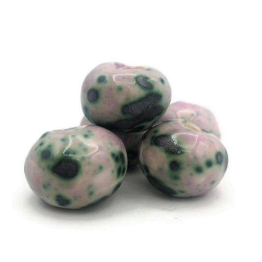 1pc Extra Large Macrame Bead Large Hole, Handmade Ceramic Beads For Clay Jewelry Making, Unique Porcelain Bubblegum Beads - Ceramica Ana Rafael