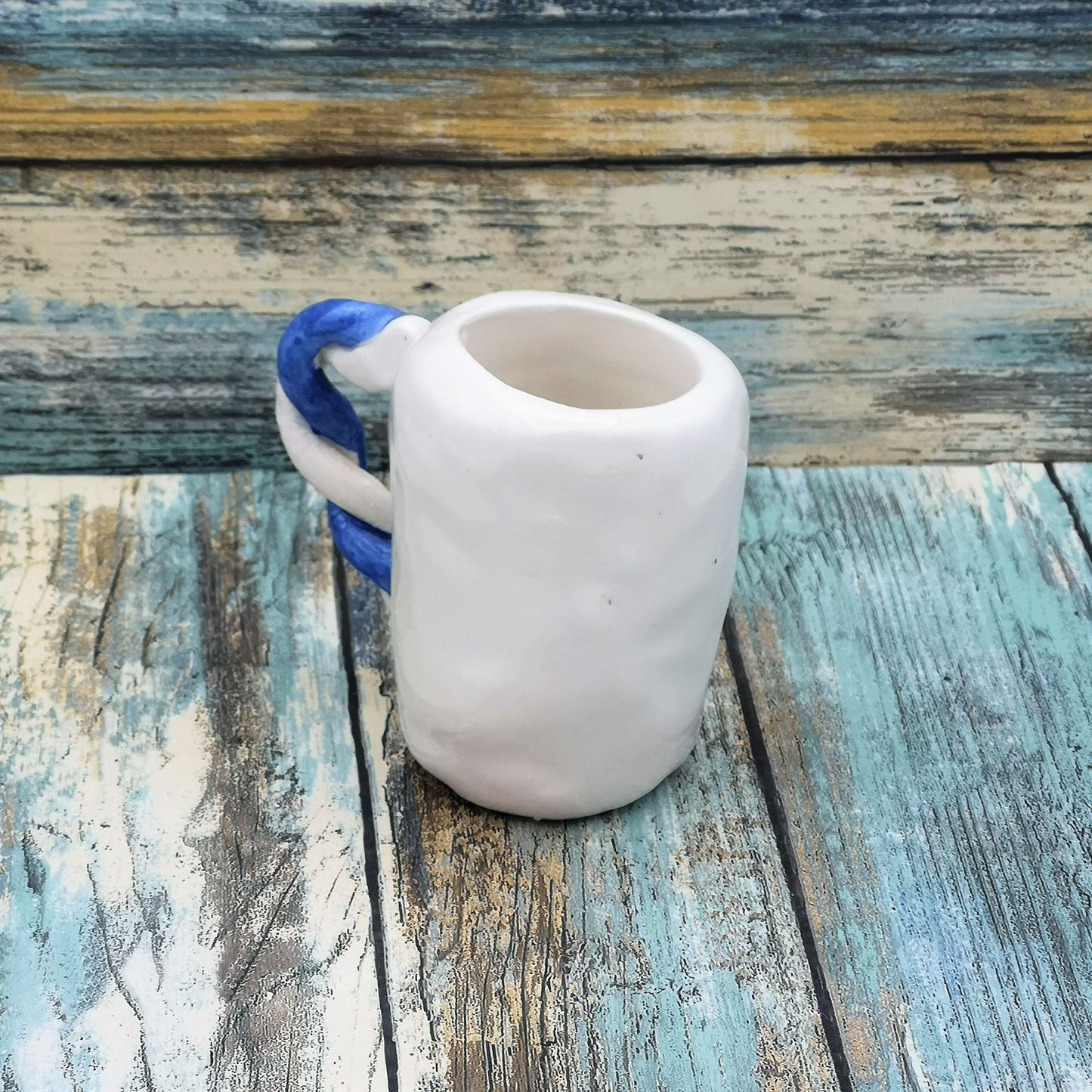 Handmade Ceramic Espresso Cup Hand Painted Blue, Fathers Day Best Gifts For Him, Coffee Lover Gift, Dad Birthday Gift - Ceramica Ana Rafael