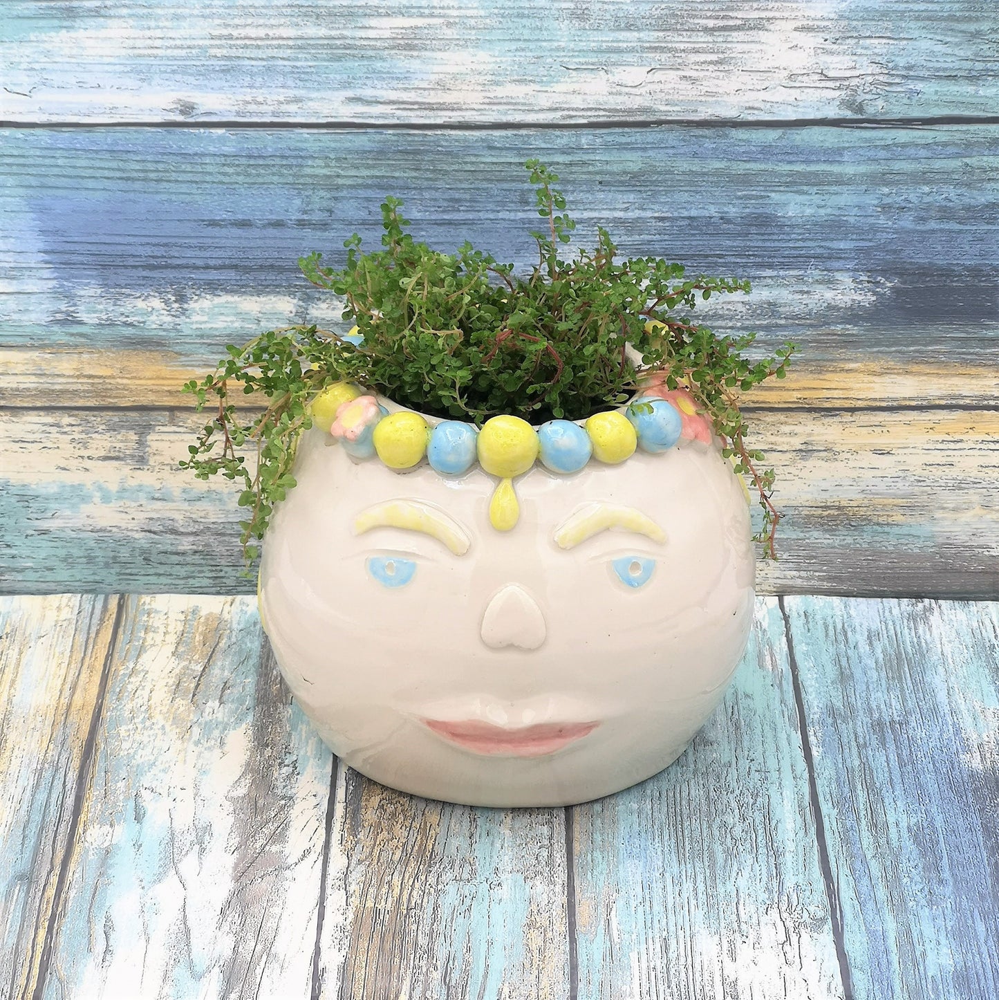 FACE PLANTER POT, Cute Planter, Indoor Ceramic Vase Planter House Warming Gifts, Modern Unique Hanging Head Planter, Funny Plant Holder - Ceramica Ana Rafael