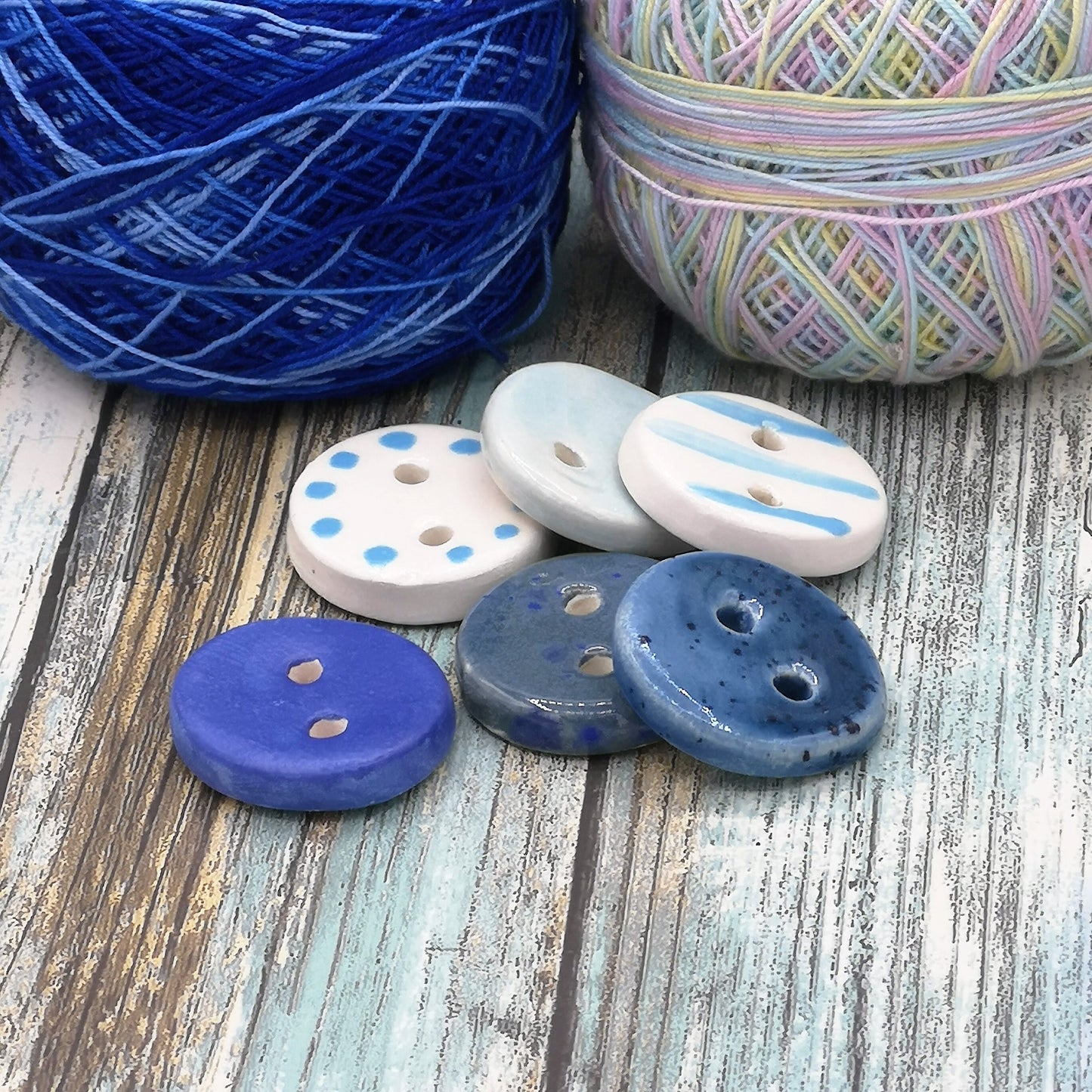 6Pc 30mm Large Round Buttons, Handmade Ceramic Sewing Buttons For Clothing, Craft Buttons For Jackets And Coats - Ceramica Ana Rafael