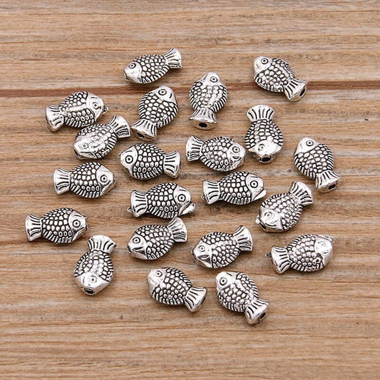 30 Sea Life Metal Beads – Mermaid, Turtle, Dolphin & Nautical Charms