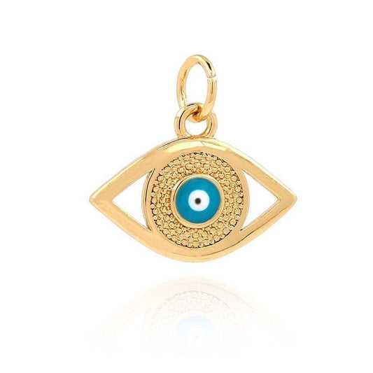 18K Gold Plated Evil Eye Charm – Pendant for Jewelry Making