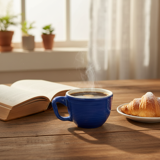 240ml royal blue pottery mug