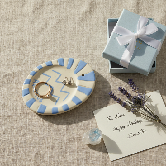 Aquarius ceramic incense holder in a home fragrance setting