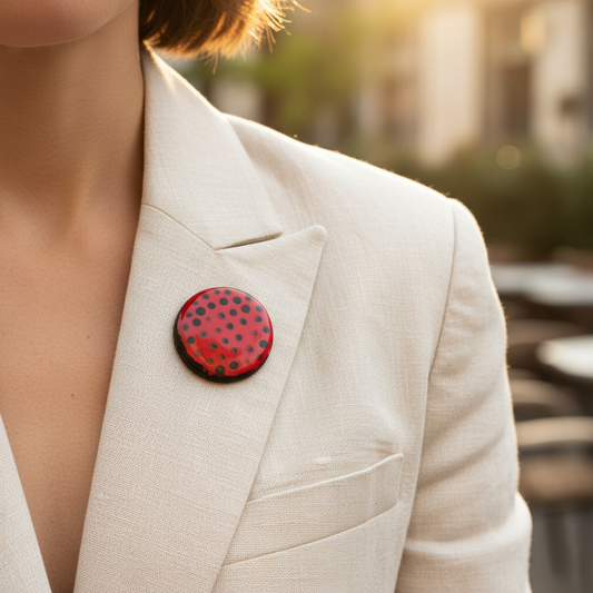 Lifestyle – Red & Black Ceramic Brooch