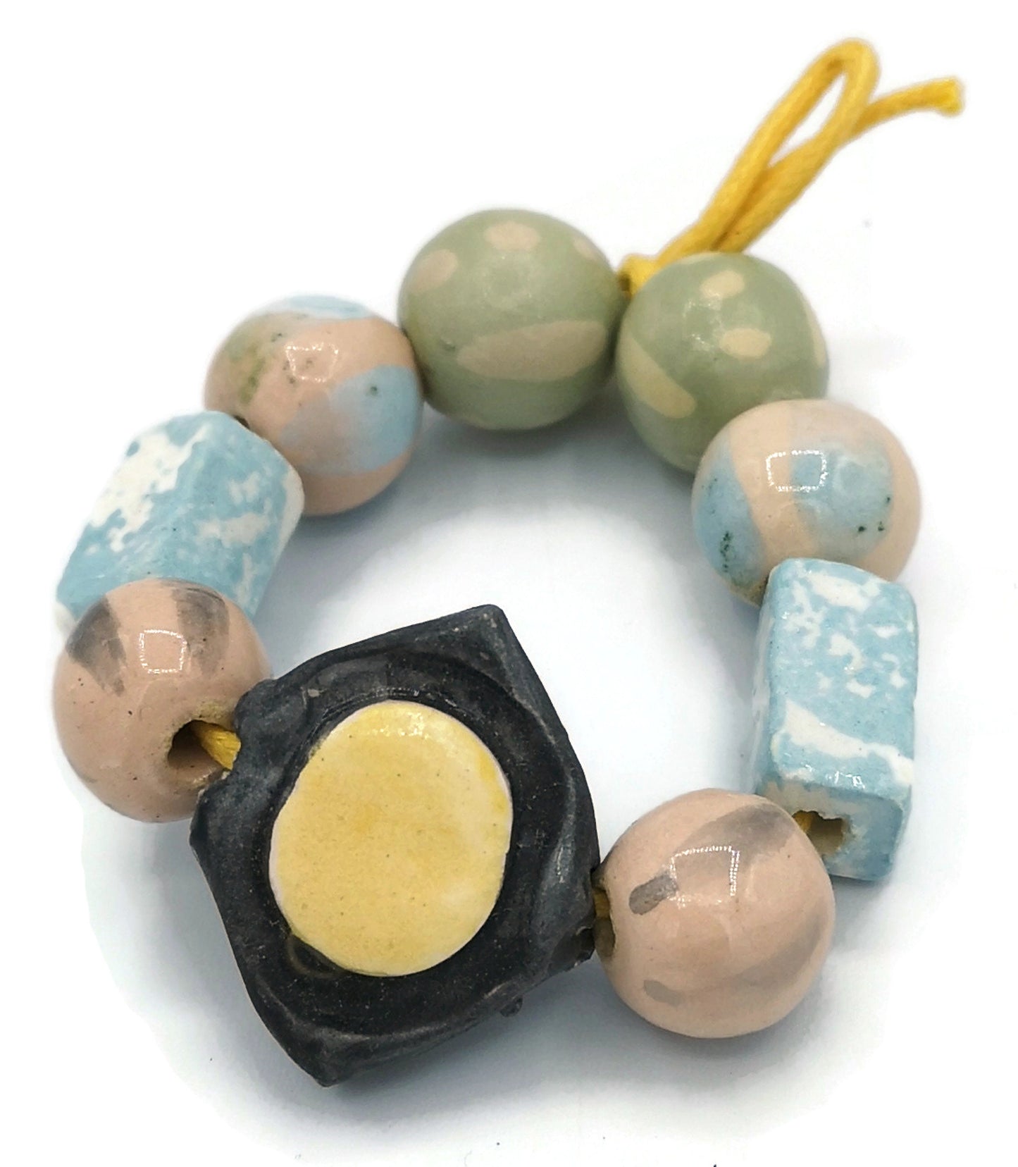 JEWELRY BEADS ASSORTED, Ceramic Unique Components For Crafting And Decorating, Macrame Clay Beads Set, Porcelain Beads - Ceramica Ana Rafael